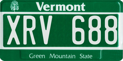 VT license plate XRV688