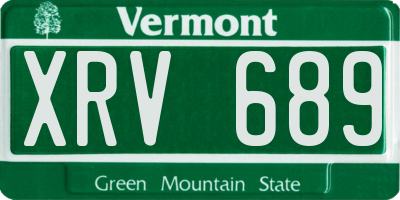 VT license plate XRV689