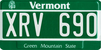 VT license plate XRV690