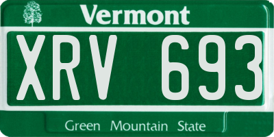 VT license plate XRV693