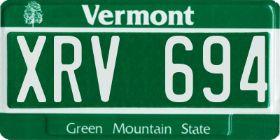 VT license plate XRV694