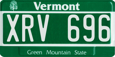 VT license plate XRV696