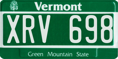 VT license plate XRV698