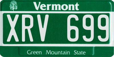 VT license plate XRV699