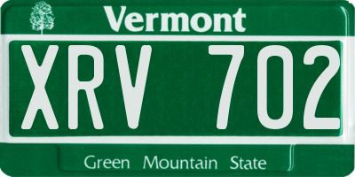VT license plate XRV702