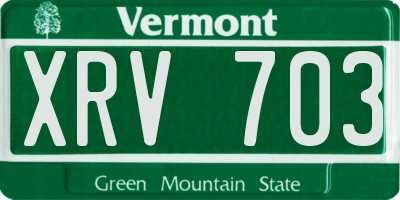 VT license plate XRV703
