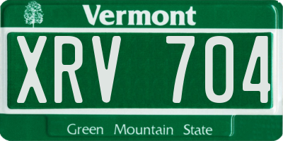 VT license plate XRV704