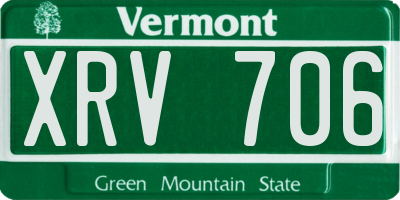 VT license plate XRV706