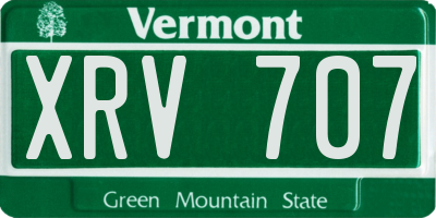 VT license plate XRV707