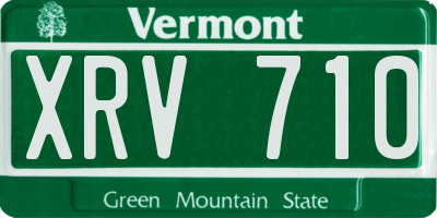 VT license plate XRV710