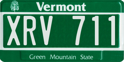 VT license plate XRV711
