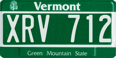 VT license plate XRV712