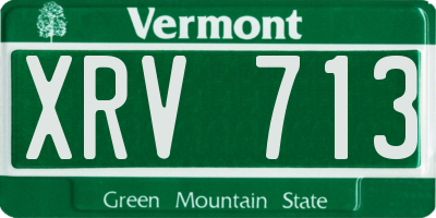 VT license plate XRV713
