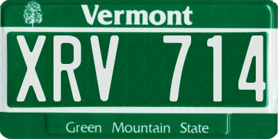 VT license plate XRV714
