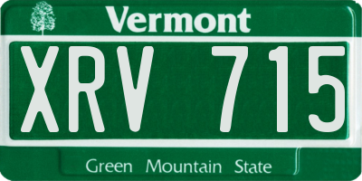 VT license plate XRV715