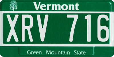 VT license plate XRV716