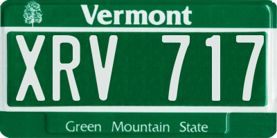 VT license plate XRV717