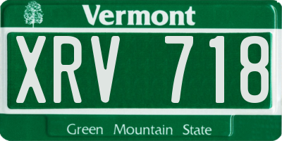 VT license plate XRV718