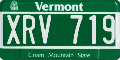 VT license plate XRV719