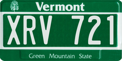 VT license plate XRV721