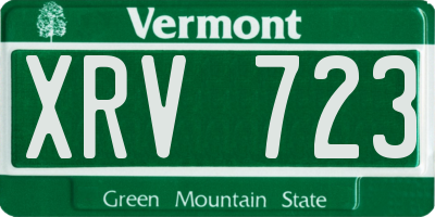 VT license plate XRV723
