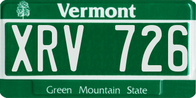 VT license plate XRV726