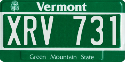 VT license plate XRV731