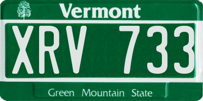 VT license plate XRV733