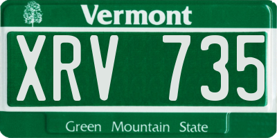 VT license plate XRV735