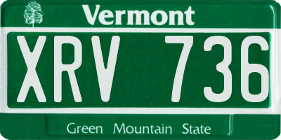 VT license plate XRV736