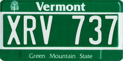 VT license plate XRV737
