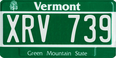 VT license plate XRV739