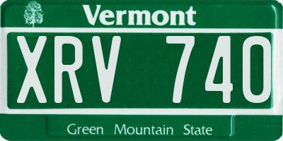 VT license plate XRV740