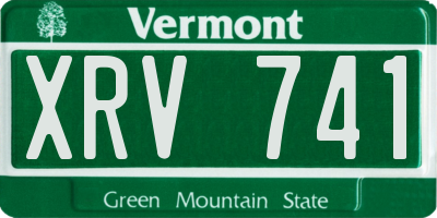VT license plate XRV741