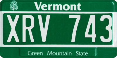 VT license plate XRV743
