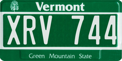 VT license plate XRV744