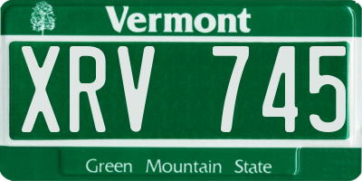 VT license plate XRV745