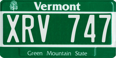 VT license plate XRV747