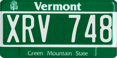 VT license plate XRV748