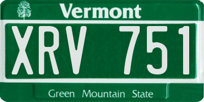 VT license plate XRV751