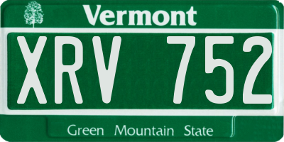 VT license plate XRV752