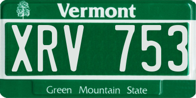 VT license plate XRV753