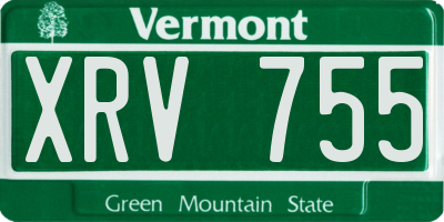 VT license plate XRV755