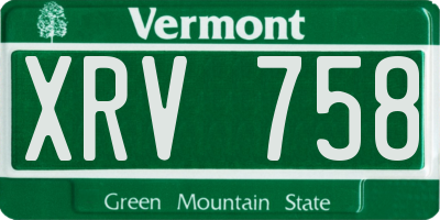 VT license plate XRV758