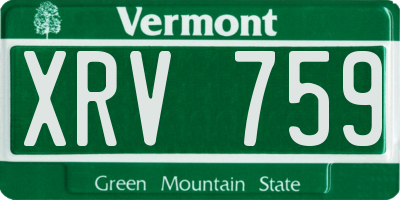 VT license plate XRV759