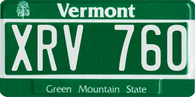 VT license plate XRV760