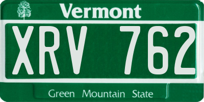 VT license plate XRV762