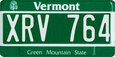 VT license plate XRV764