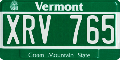 VT license plate XRV765