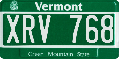 VT license plate XRV768